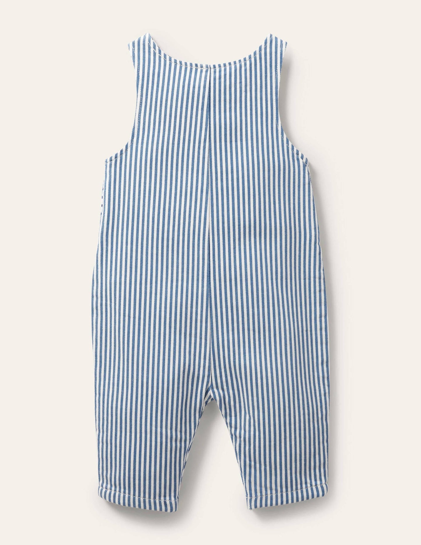 Appliqué Woven Romper-Ivory/Elizabethan Blue Puffins