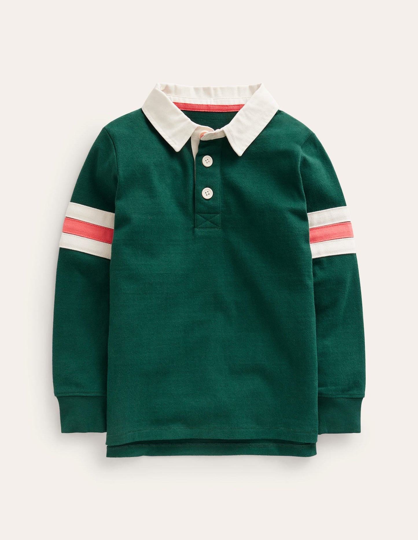 Appliqué Rugby Shirt-Deep Green