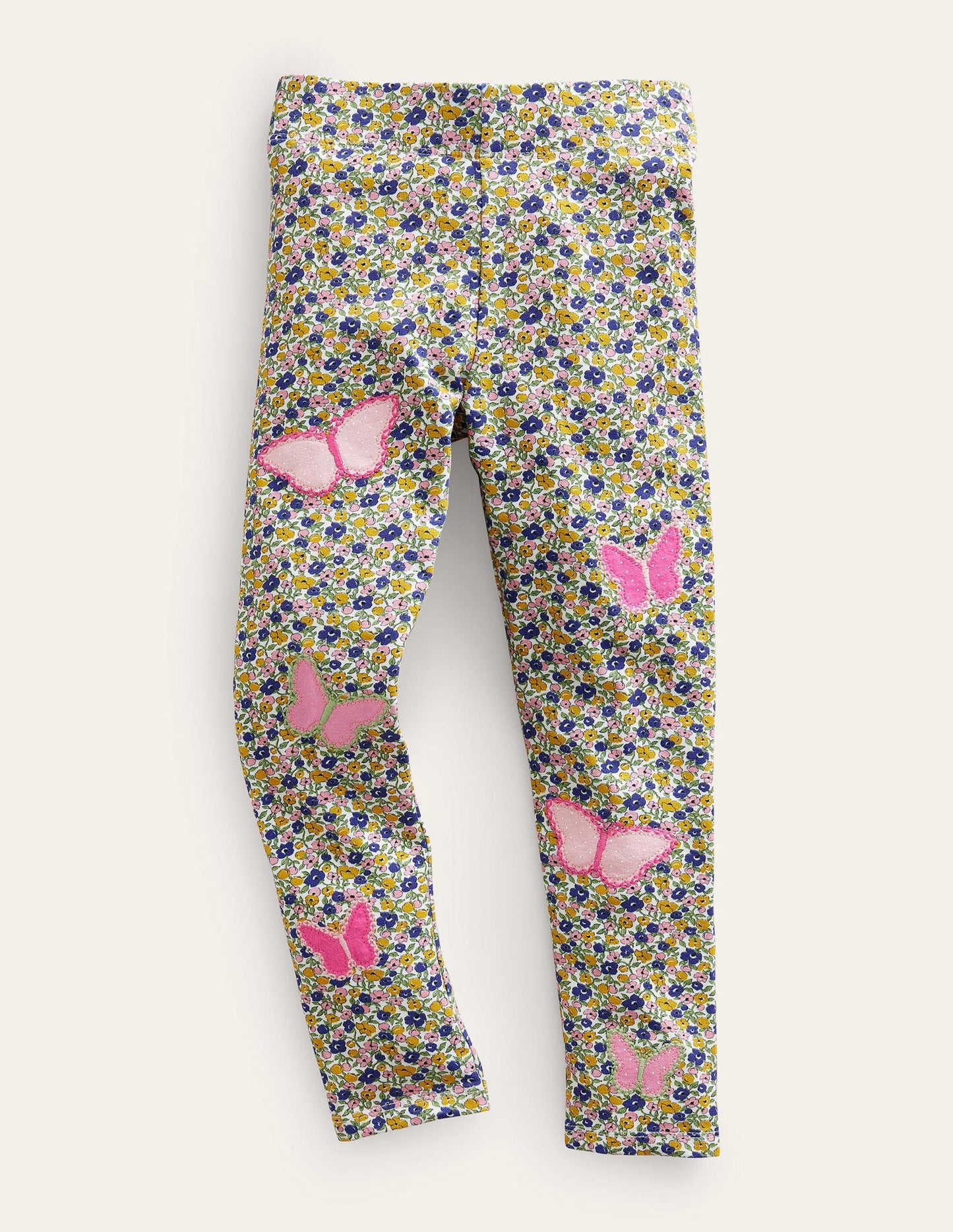 Appliqué Leggings-Multi Floral Butterfly