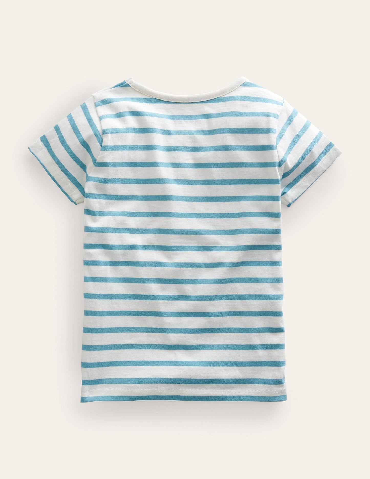 Appliqué T-Shirt-Aqua Sea/Ivory