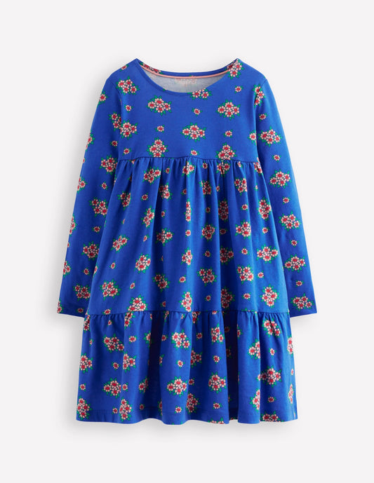 Ariel Long Sleeve Twirly Dress-Blue Flowerbunch