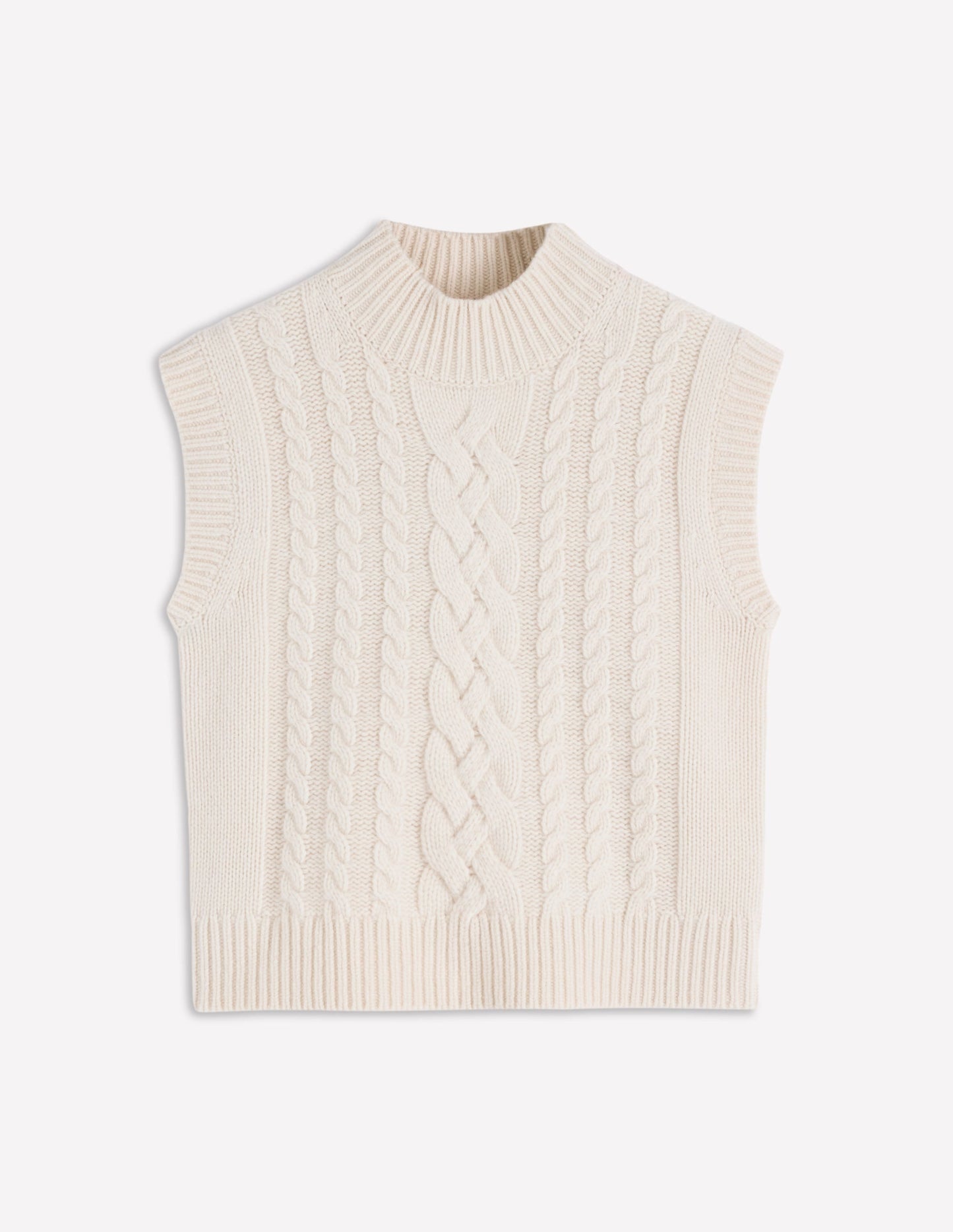 Amara Merino Cable Vest-Warm Ivory