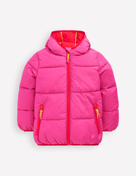 Applique Padded Coat-Pink Sun Wave
