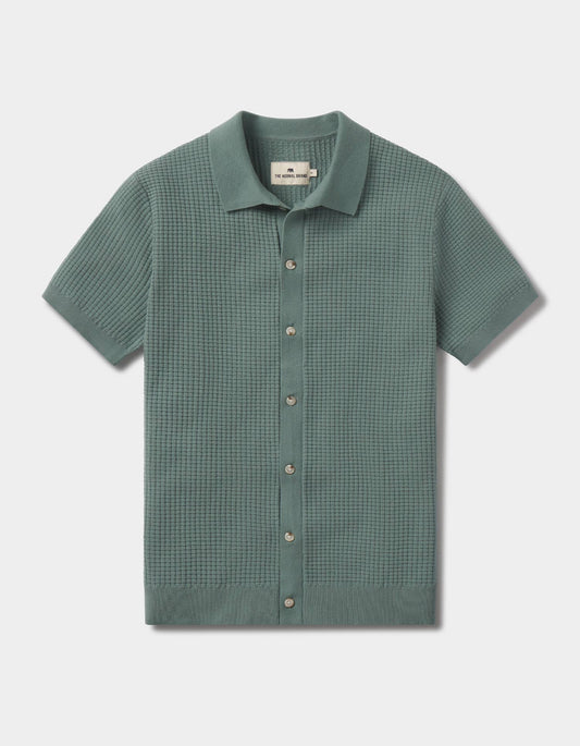 Waffle Stitch Button Up