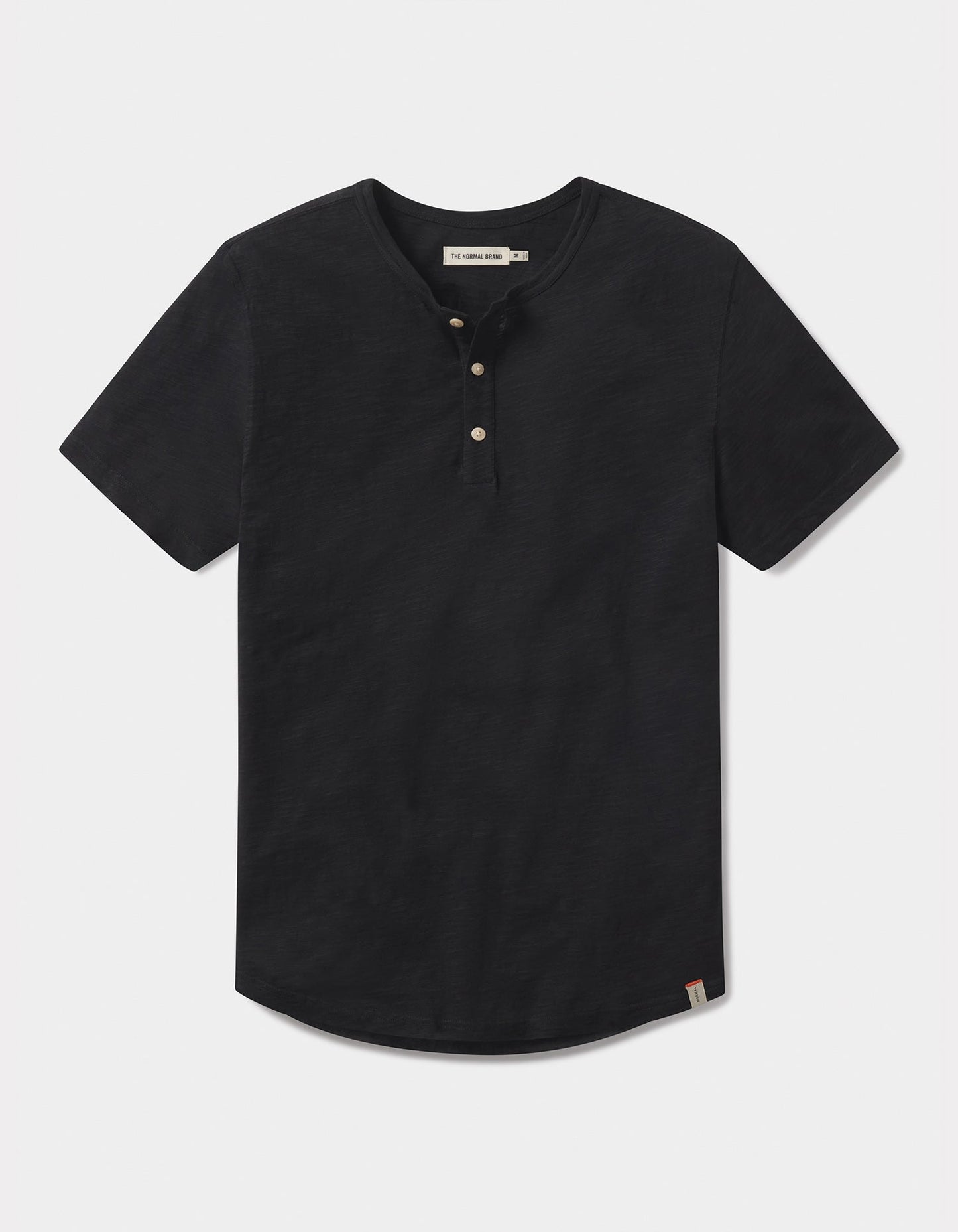 Vintage Slub Henley in Black