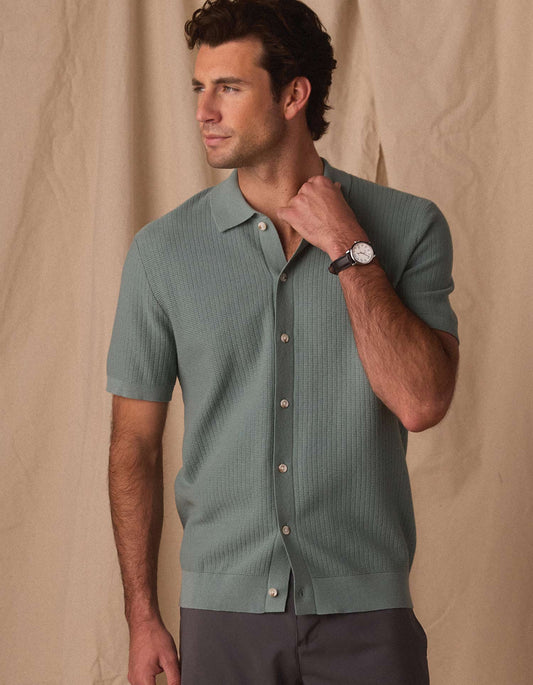 Breezeknit Button Up in Juniper