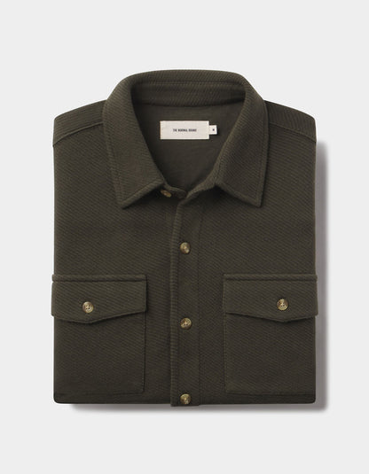 Looped Terry Button Up in Alpine