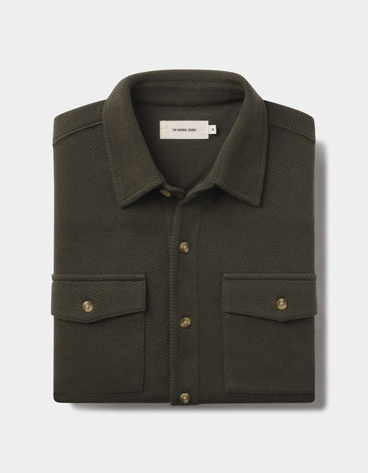 Looped Terry Button Up in Alpine