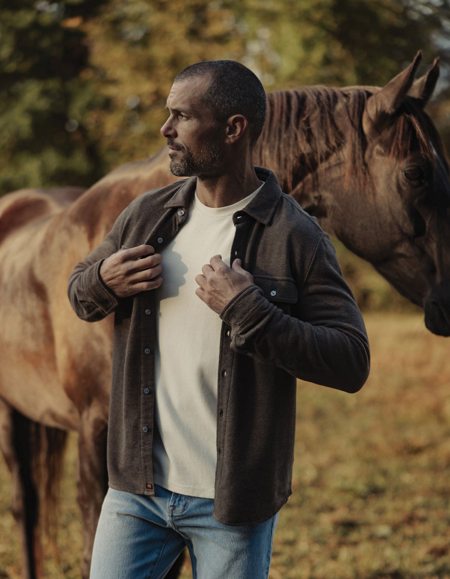 Textured Knit Shirt in Java