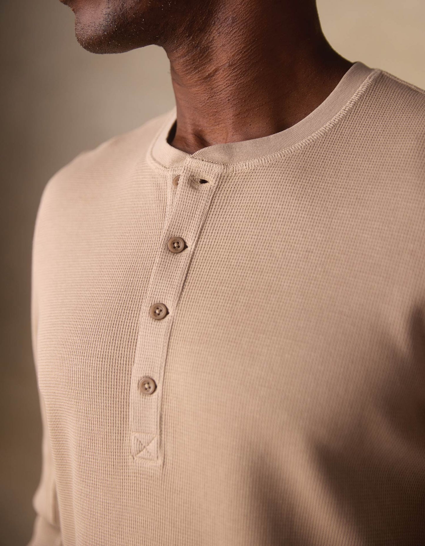 Vintage Thermal Mountain Henley in Mink