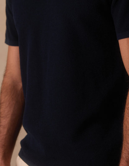 Driftknit Sweater Tee in Navy