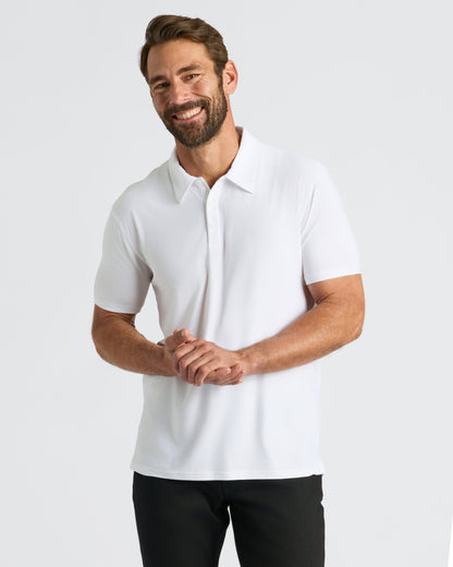 All White Active Short Sleeve Polo 3-Pack